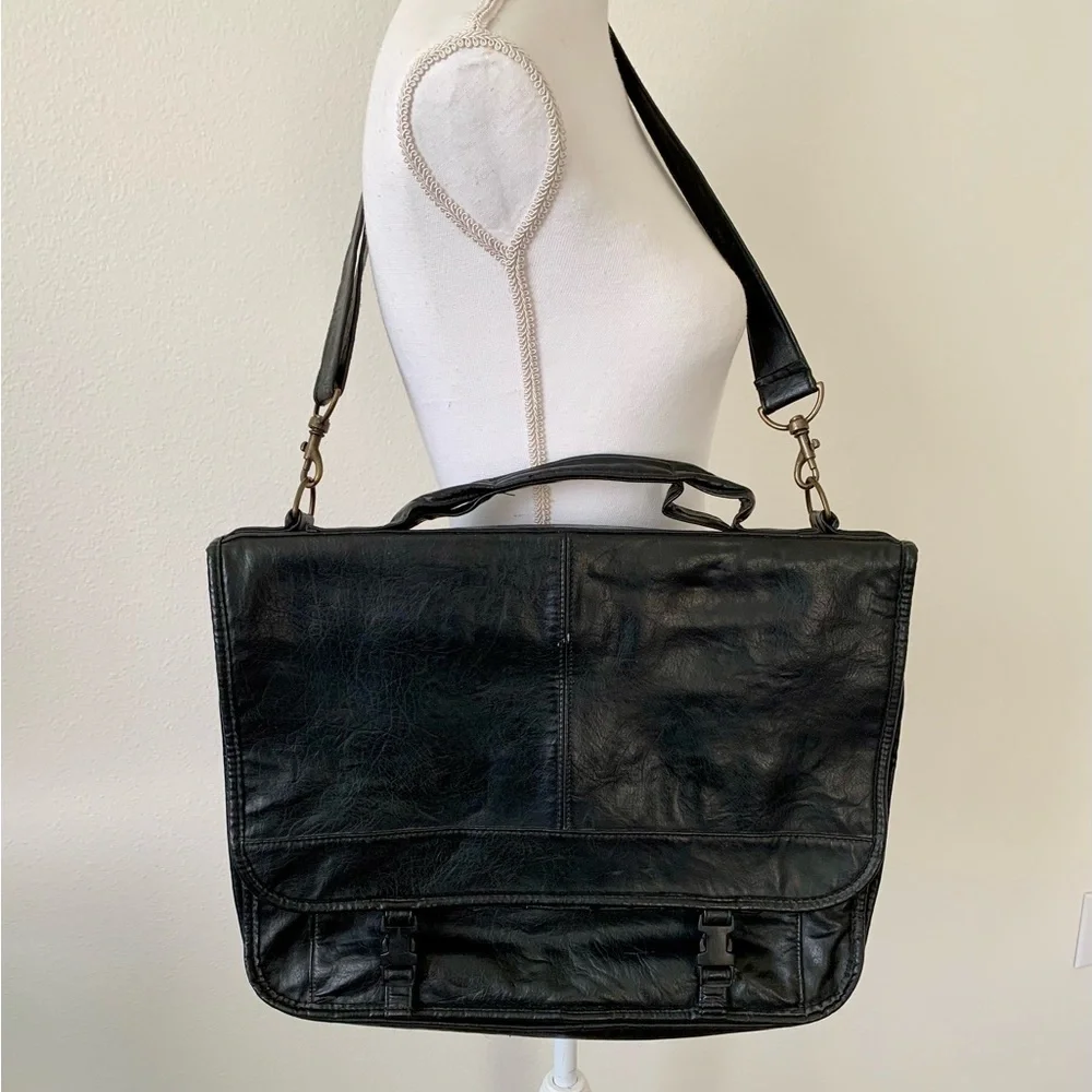 mens leather laptop briefcase 14/16”